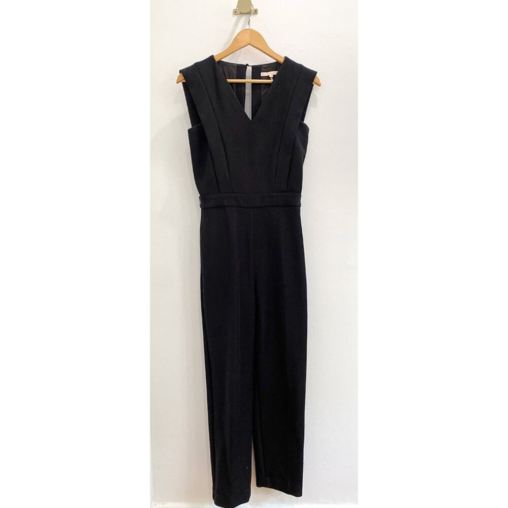 Maje Black V-Neck Structured Jumpsuit, Size 4 - image 6